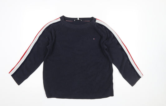 Tommy Hilfiger Women's Blue Cotton Crew Neck Jumper M