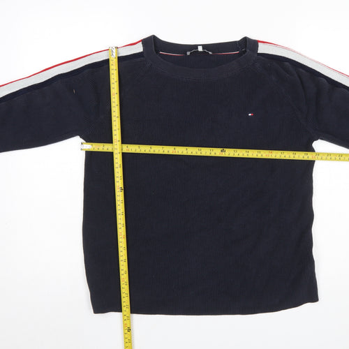 Tommy Hilfiger Women's Blue Cotton Crew Neck Jumper M