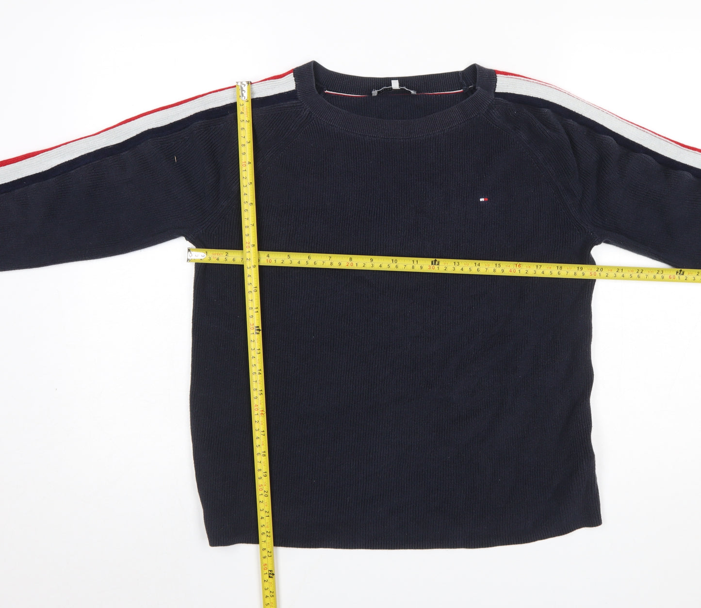 Tommy Hilfiger Women's Blue Cotton Crew Neck Jumper M