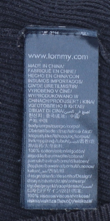 Tommy Hilfiger Women's Blue Cotton Crew Neck Jumper M