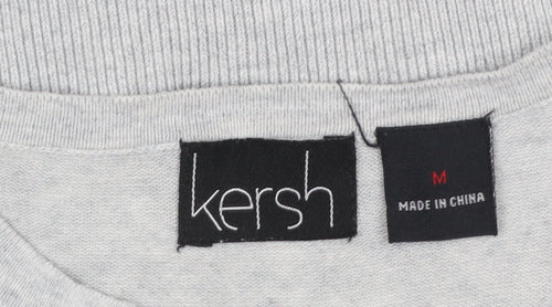 Kersh Women's Grey V-Neck Button Cardigan Knit M