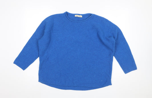 Seasalt Cornwall Women’s Blue Wool Blend Crew Neck Jumper Size 20
