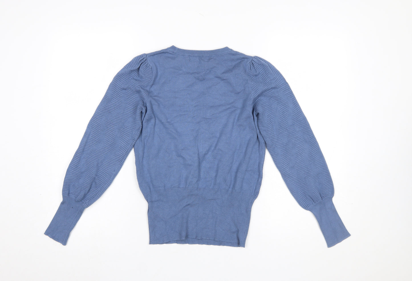 Marks and Spencer Women's Blue Knit Crew Neck Pullover Jumper Size S