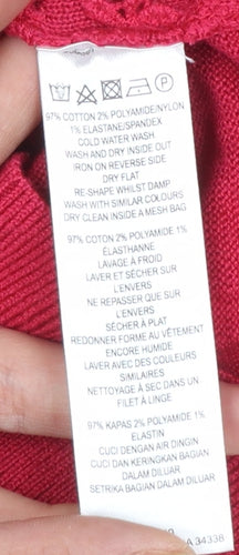 French Connection Women's Red Lace Knit Pullover Jumper XS