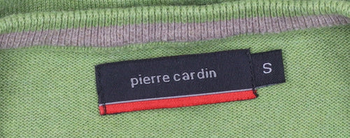 Pierre Cardin Men's Green Cotton V-Neck Sleeveless Vest Jumper Size S
