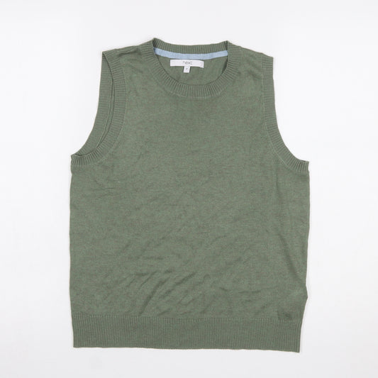 Next Women's Green Sleeveless Crew Neck Knit Jumper Vest Size 14
