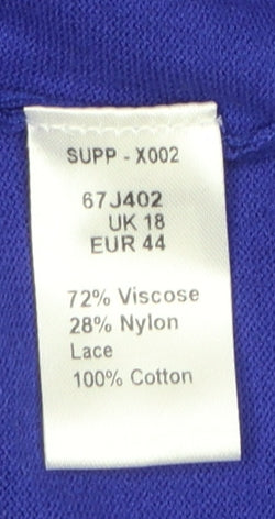 Together Women's Blue 3/4 Sleeve Viscose Cardigan Size 18