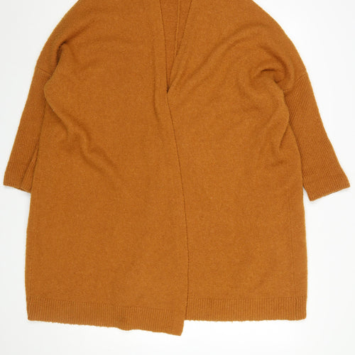 ASOS Women Brown Size 14 Open Knit Relaxed Wool Blend Cardigan