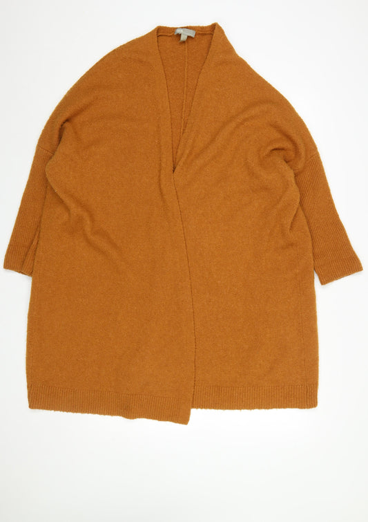 ASOS Women Brown Size 14 Open Knit Relaxed Wool Blend Cardigan