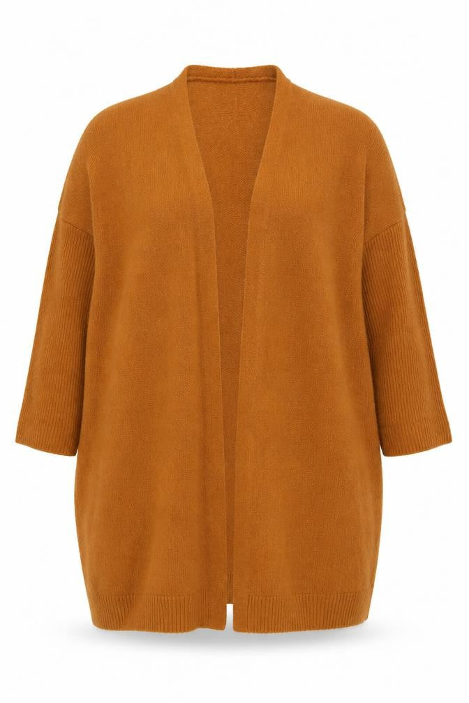 ASOS Women Brown Size 14 Open Knit Relaxed Wool Blend Cardigan