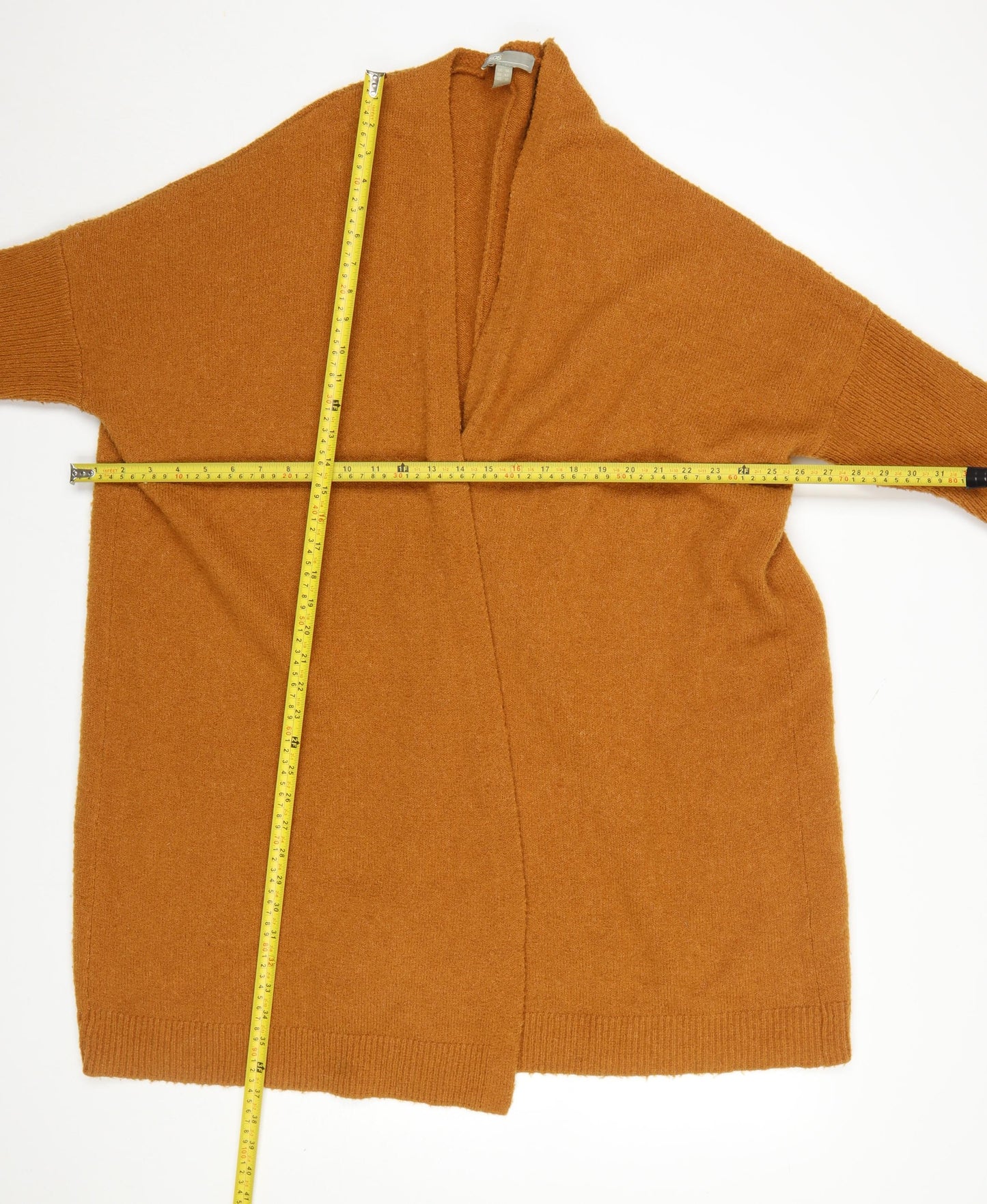 ASOS Women Brown Size 14 Open Knit Relaxed Wool Blend Cardigan