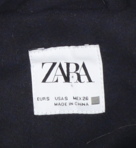 Zara Women’s Blue Cropped Button Jacket Size 8 Polyester Lined