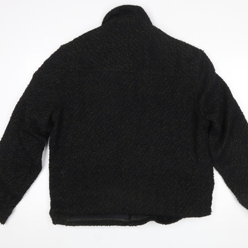 Folk Men Black L Basic Jacket Polyester Casual Mid-Length