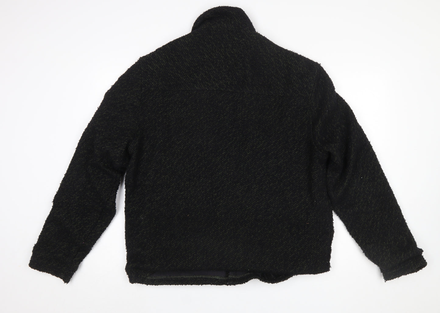Folk Men Black L Basic Jacket Polyester Casual Mid-Length