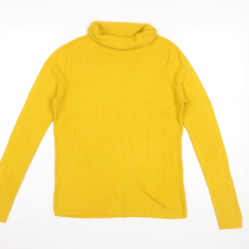 Tu Women’s Yellow Roll Neck Rib Knit Jumper Size 10