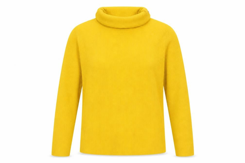 Tu Women’s Yellow Roll Neck Rib Knit Jumper Size 10