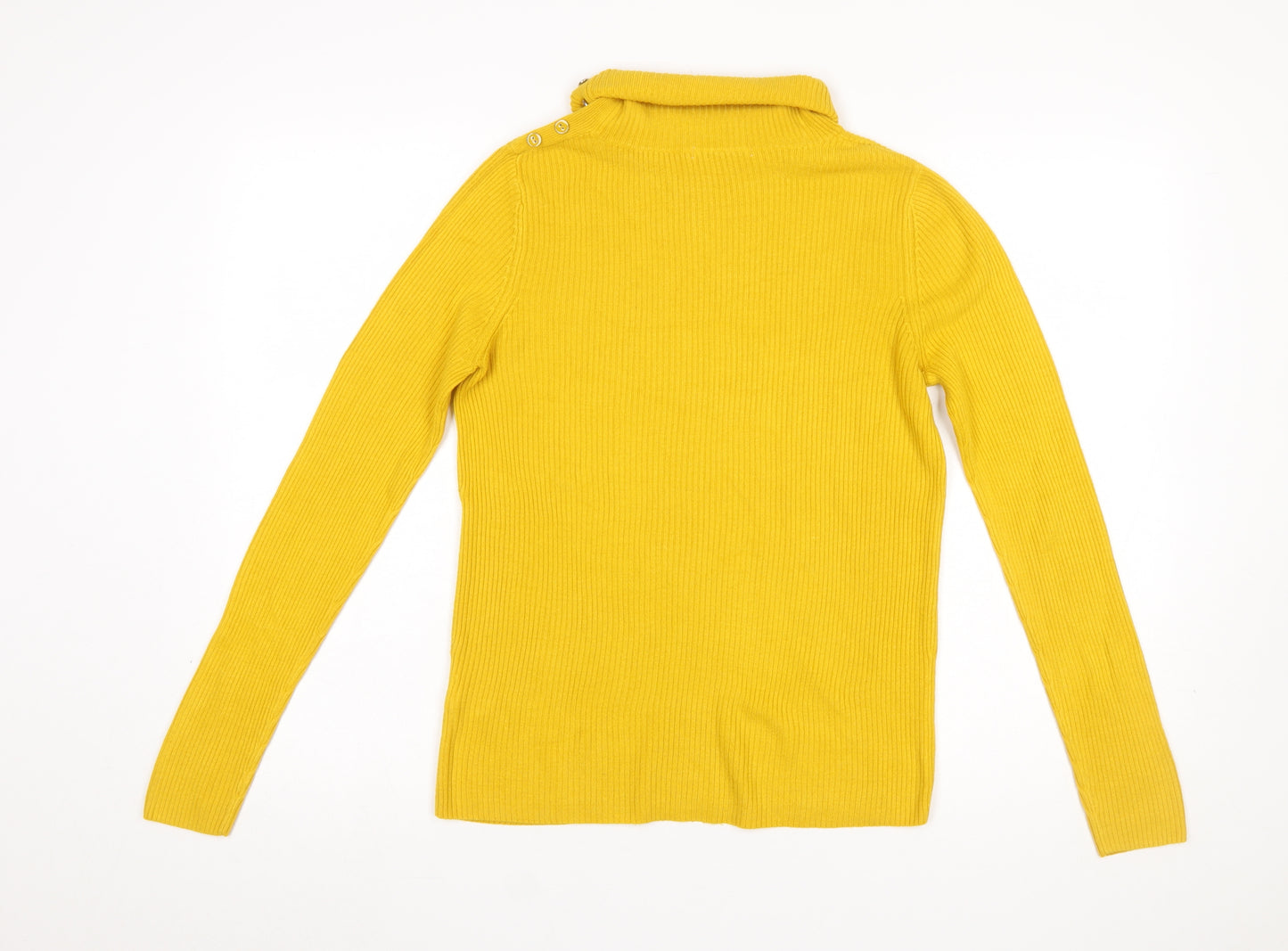 Tu Women’s Yellow Roll Neck Rib Knit Jumper Size 10