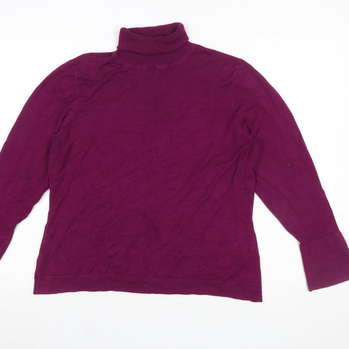 Precis Womens Purple Roll Neck Long Sleeve Jumper Size L