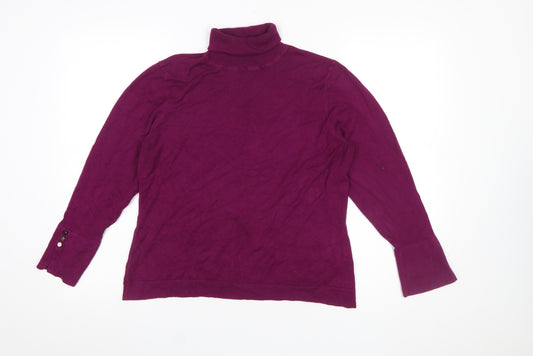 Precis Womens Purple Roll Neck Long Sleeve Jumper Size L