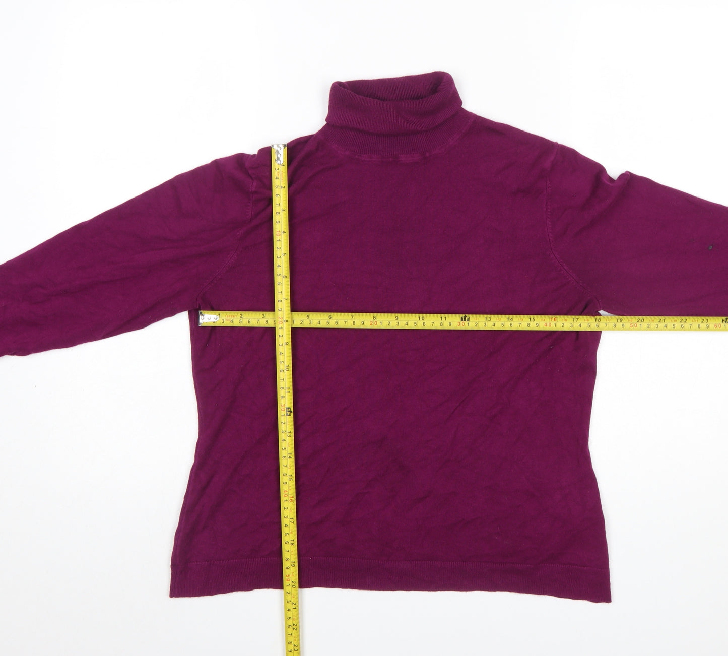 Precis Womens Purple Roll Neck Long Sleeve Jumper Size L
