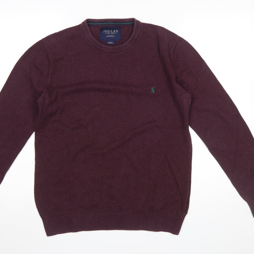Joules Men's Purple Cotton Crew Neck Pullover Jumper Size S