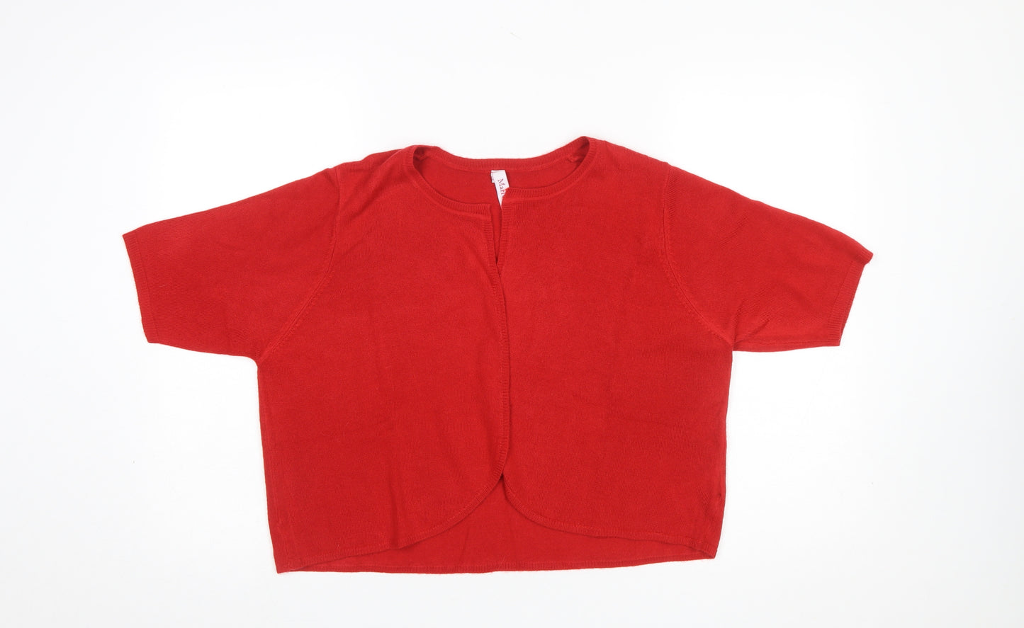 Marisota Women Red Short Sleeve Knit Cardigan Size 16/18