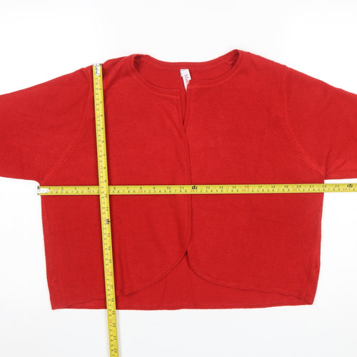 Marisota Women Red Short Sleeve Knit Cardigan Size 16/18