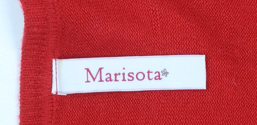 Marisota Women Red Short Sleeve Knit Cardigan Size 16/18