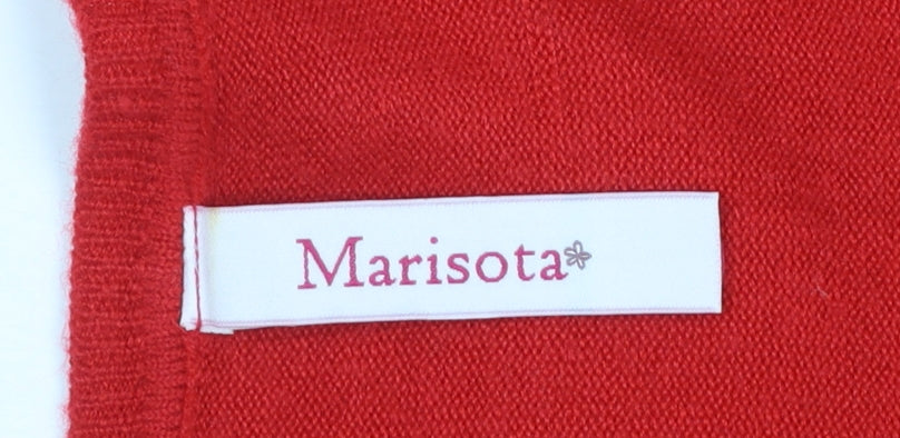 Marisota Women Red Short Sleeve Knit Cardigan Size 16/18