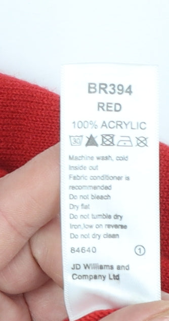 Marisota Women Red Short Sleeve Knit Cardigan Size 16/18