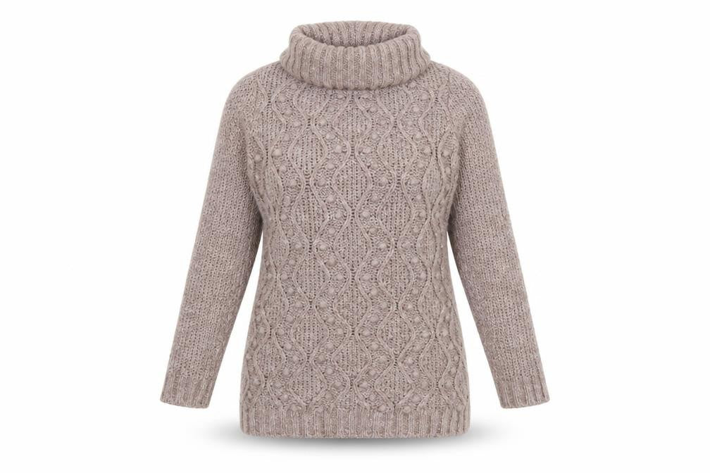 Marks and Spencer Womens Pink Roll Neck Chunky Knit Jumper UK 12