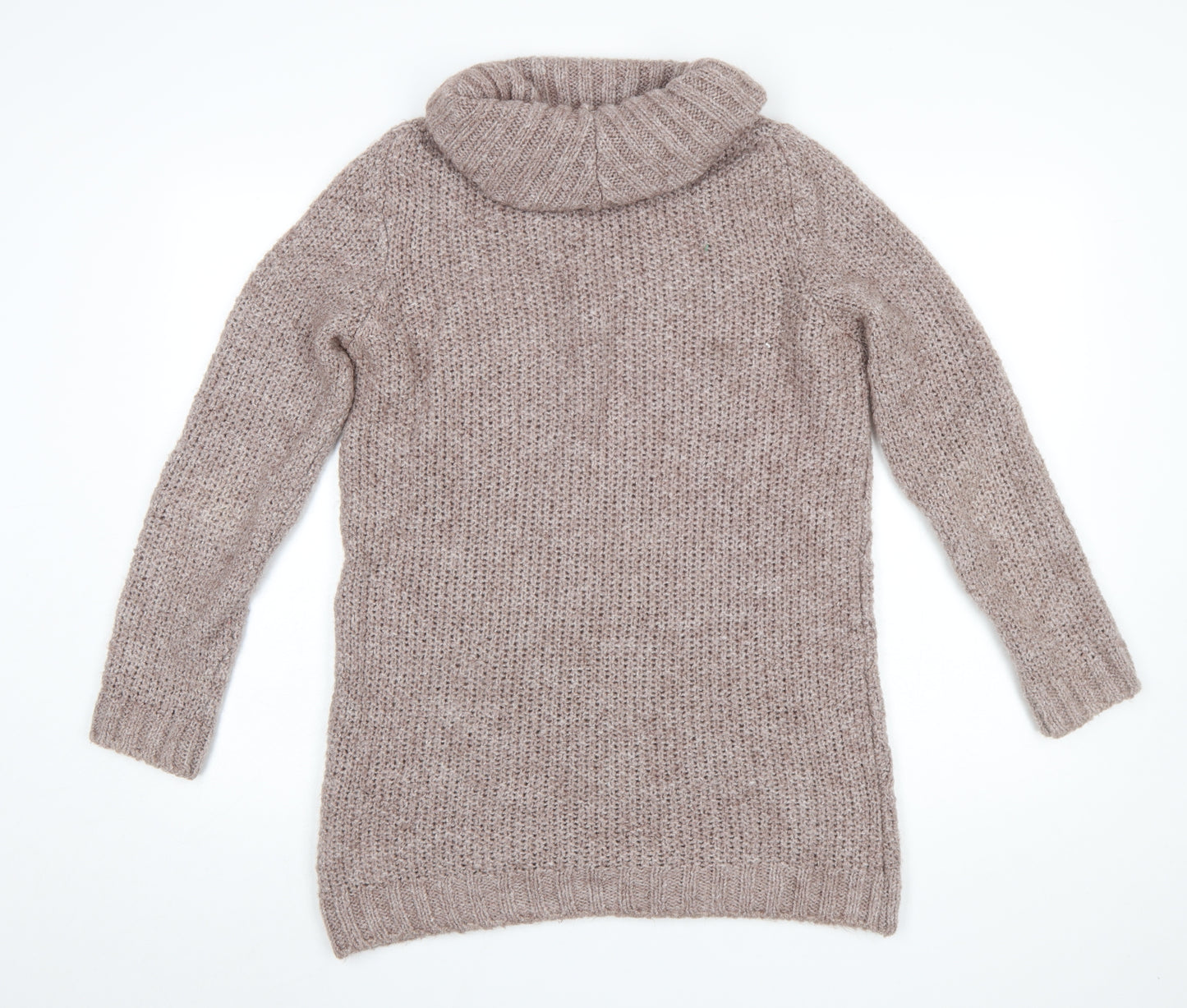 Marks and Spencer Womens Pink Roll Neck Chunky Knit Jumper UK 12