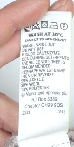 Marks and Spencer Womens Pink Roll Neck Chunky Knit Jumper UK 12