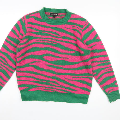 QED London Women's Multicoloured Animal Print Knit Jumper Size S