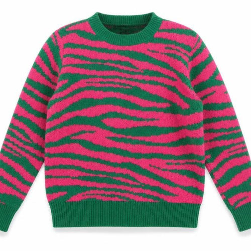 QED London Women's Multicoloured Animal Print Knit Jumper Size S