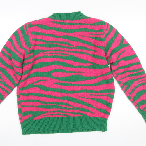QED London Women's Multicoloured Animal Print Knit Jumper Size S