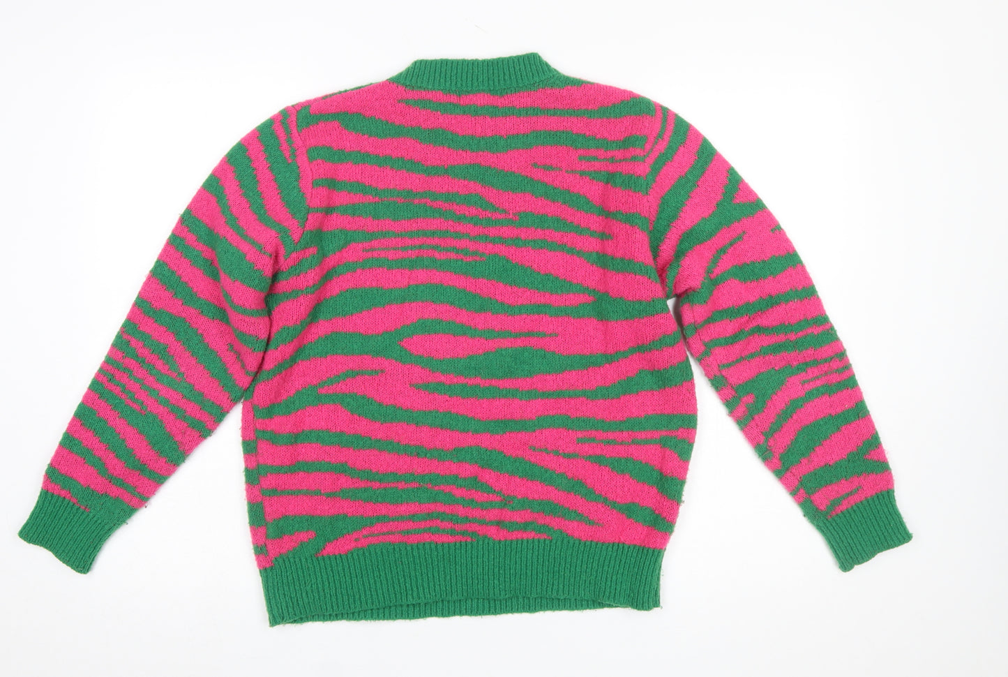 QED London Women's Multicoloured Animal Print Knit Jumper Size S