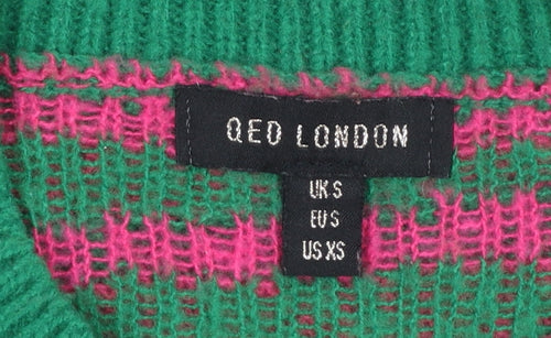 QED London Women's Multicoloured Animal Print Knit Jumper Size S