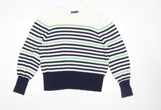 Marks and Spencer Women’s Multicoloured Stripe Jumper Size 22 Crew Neck