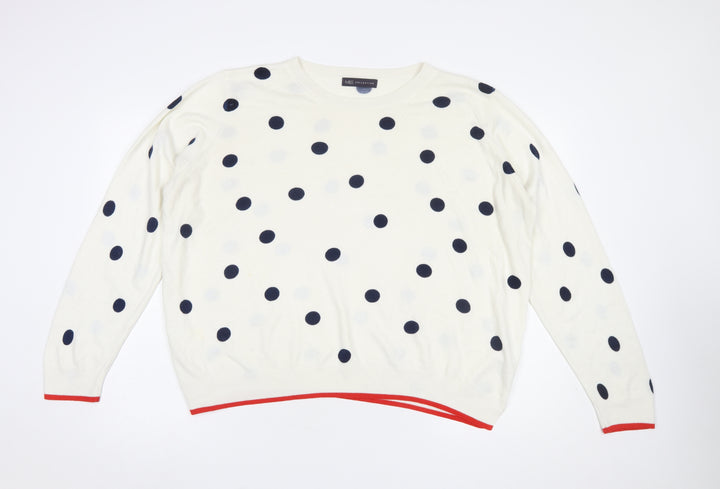 Marks and Spencer Women’s Ivory Polka Dot Knit Jumper Size 22
