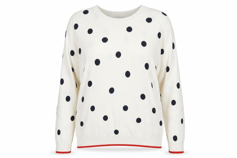 Marks and Spencer Women’s Ivory Polka Dot Knit Jumper Size 22
