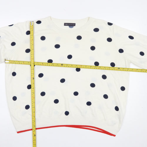 Marks and Spencer Women’s Ivory Polka Dot Knit Jumper Size 22