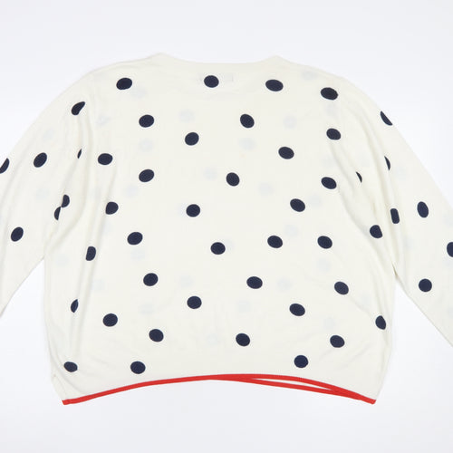 Marks and Spencer Women’s Ivory Polka Dot Knit Jumper Size 22