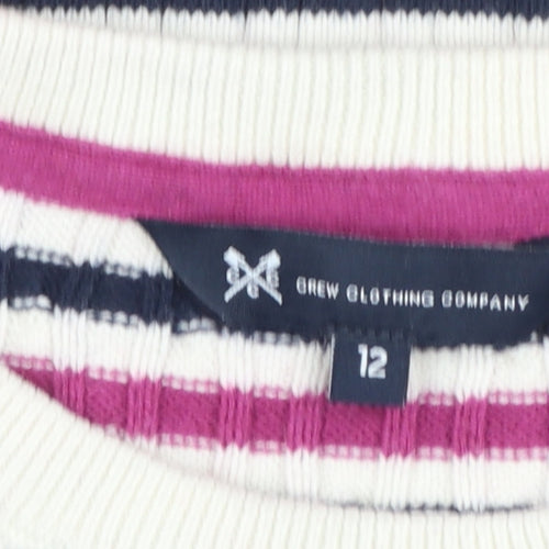 Crew Clothing Women’s Multicoloured Stripe Cotton Cashmere Jumper Size 12