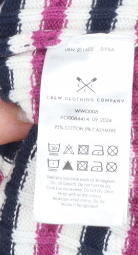 Crew Clothing Women’s Multicoloured Stripe Cotton Cashmere Jumper Size 12