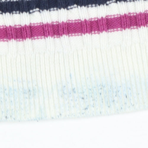 Crew Clothing Women’s Multicoloured Stripe Cotton Cashmere Jumper Size 12