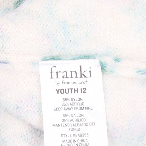 Franki by Francesca’s Girls Ivory Floral Pullover Jumper Size 12 Nylon Blend