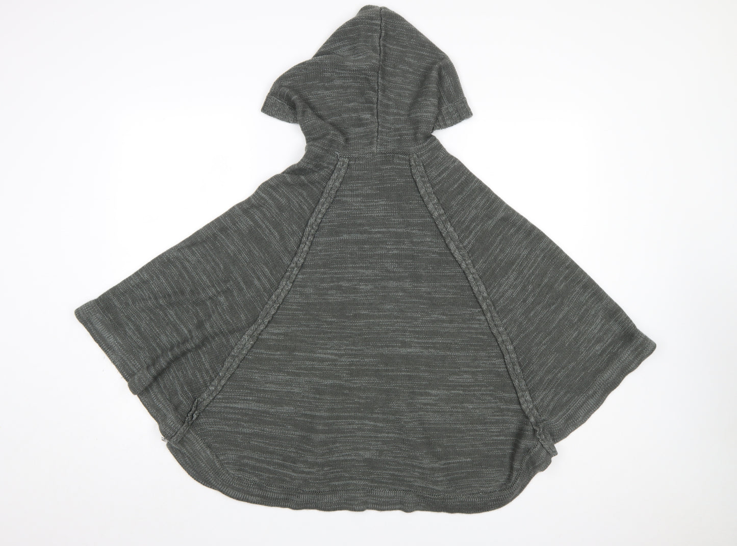 Heaven Sent Womens Grey Hooded Knit Cape Jumper Size 10