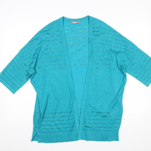 Nutmeg Women Green Size 14 Open Knit Cardigan