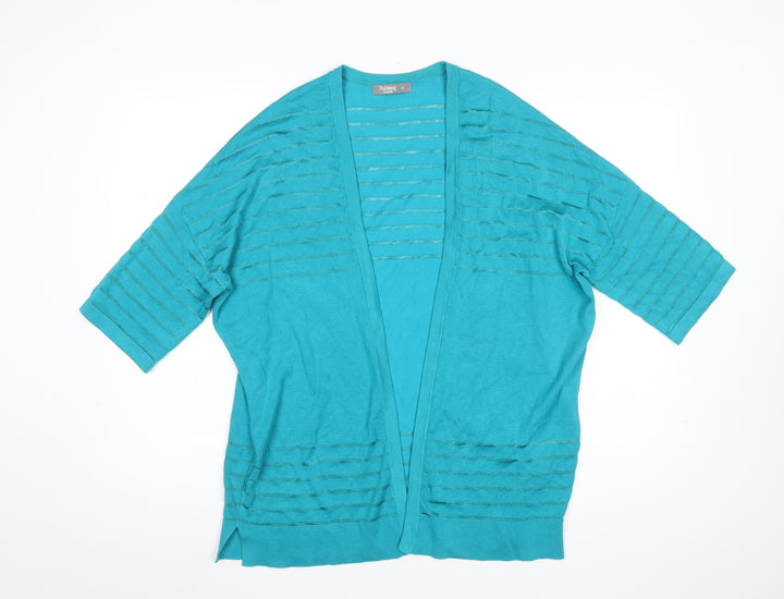 Nutmeg Women Green Size 14 Open Knit Cardigan